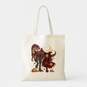 Tote Bag Sorcière Fille & Concavenator Halloween Trick-or-T