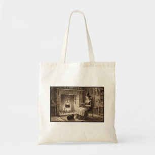 Tote Bag Sorcière lisant un livre avec un chat noir amateur