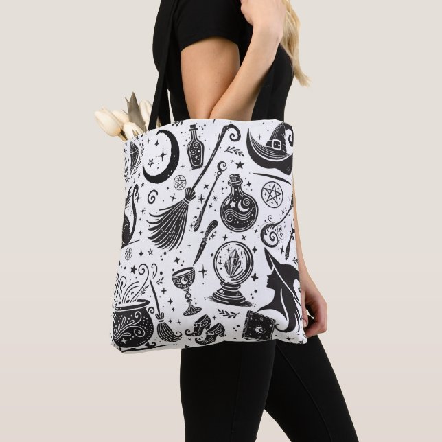 Tote Bag Sorcière Magique Fantaisiste Wiccanne Païenne  (De près)
