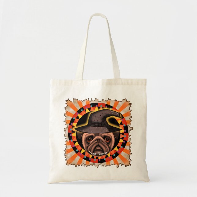 Tote Bag Sorcière Pug  (Devant)