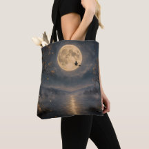 Sorcière sous la pleine lune gothique Halloween La