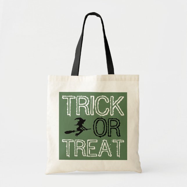 Tote Bag Sorcière Sur Broomstick, Halloween (Devant)