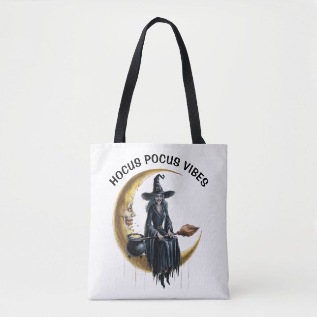 Tote Bag Sorcière sur la Lune (Devant)