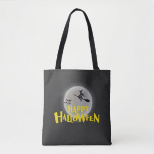 Tote Bag Sorcière volant au-dessus de la lune Halloween heu