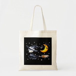 Tote Bag Sorcière volante la nuit d'Halloween