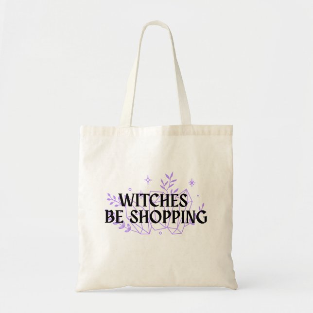 Tote Bag Sorcières en Shopping - Lavande (Devant)