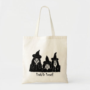 Tote Bag sorcières noires astuce éffrayante ou traiter hall
