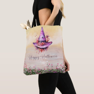 Tote Bag Sorcières violettes Casquette Fleurs Abstraites Ha