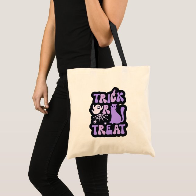 Tote Bag Sorcières violettes et noires fantôme casquette Tr (Devant (produit))