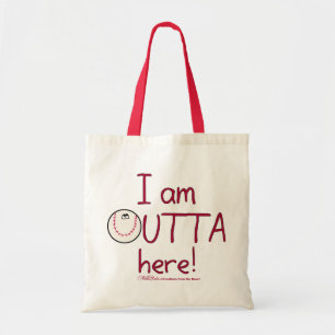 Tote Bag Sortez Ici ! Caractère de baseball