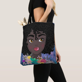 Tote Bag Sortie bleue personnalisée Coiffure naturelle Art