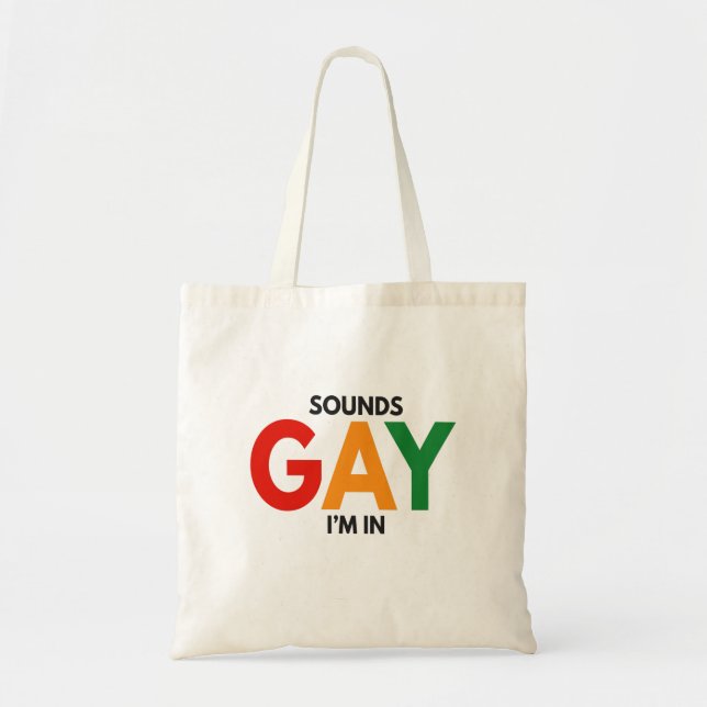 Tote Bag Sounds Gay I'm in Funny Pride Moth Pride Flag (Devant)