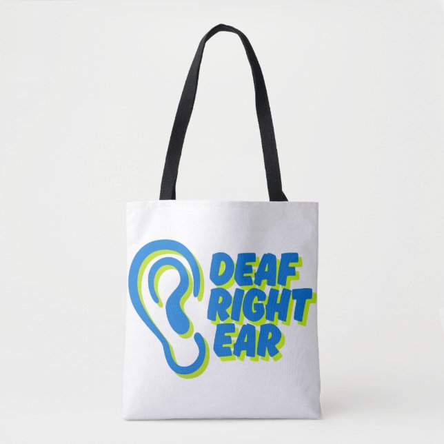 Tote Bag sourd oreille droite blanc arrière - plan (Devant)
