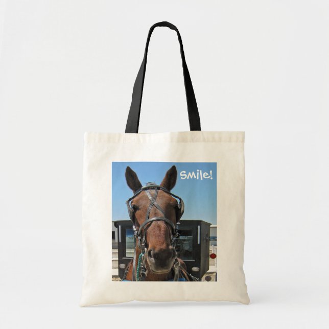 Tote Bag Sourire amish de cheval ! (Devant)
