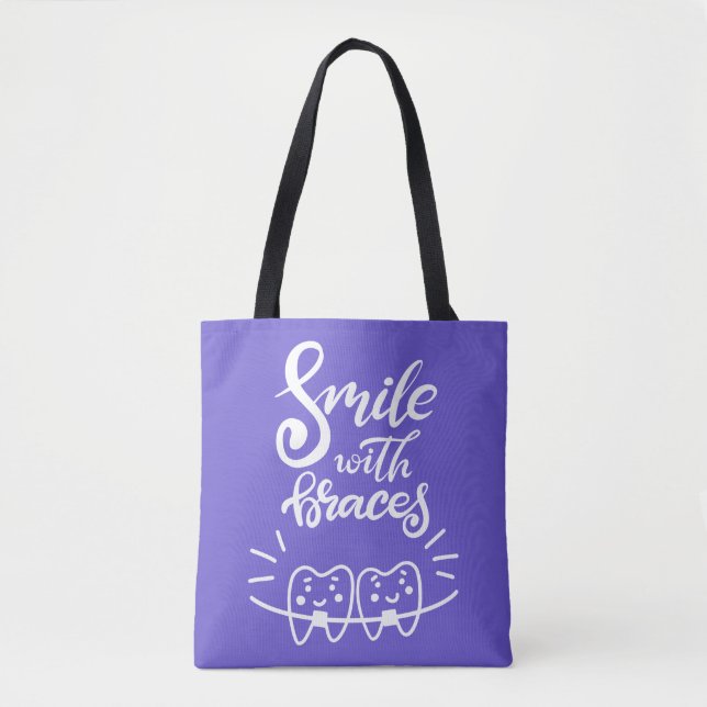Tote Bag Sourire avec les dents de sourire des croisillons (Devant)