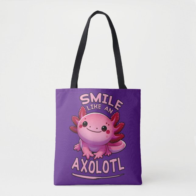Tote Bag Sourire comme un Axolotl (Devant)