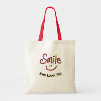 Tote Bag Sourire Jésus Vous Aime Citation Chrétienne 