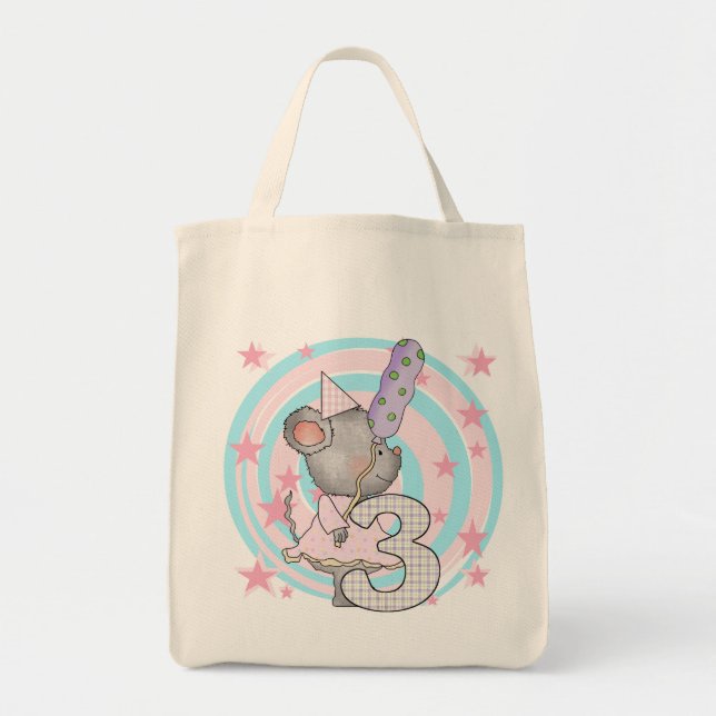 Tote Bag Souris 3e anniversaire T-shirts et cadeaux (Devant)