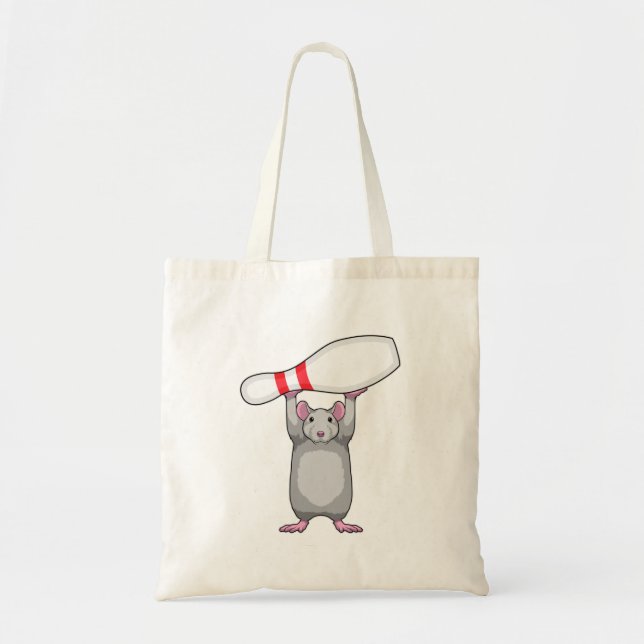 Tote Bag Souris à Bowling avec épingle de Bowling (Devant)