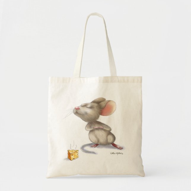 Tote Bag Souris adorable et dessin animé de fromage (Devant)