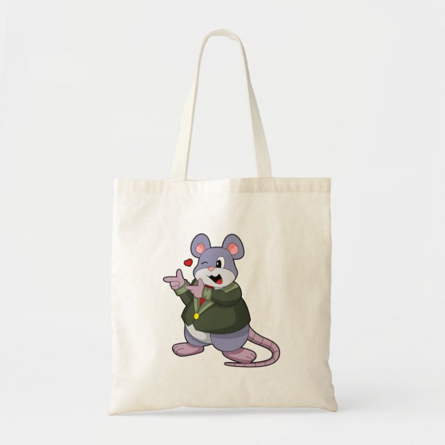 Tote Bag Souris comme marié avec costume (Devant)