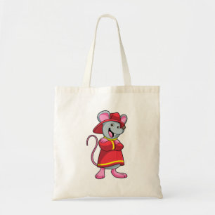 Tote Bag Souris comme pompier avec casque