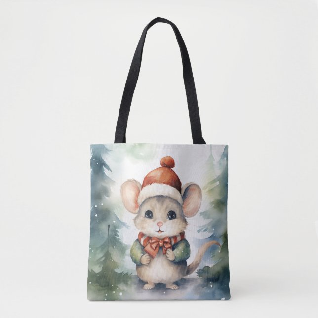 Tote Bag Souris de Noël (Devant)