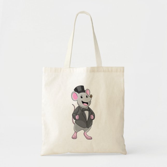 Tote Bag Souris en marié avec ruban (Devant)
