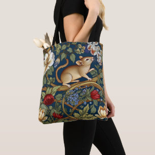 Tote Bag Souris et fleurs Art nouveau