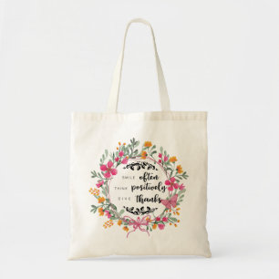 Tote Bag Souris souvent - Pense positivement - Remerciement