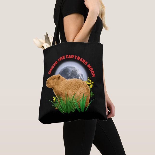 Tote Bag Sous la lune de Capybara amusante Capybara (De près)