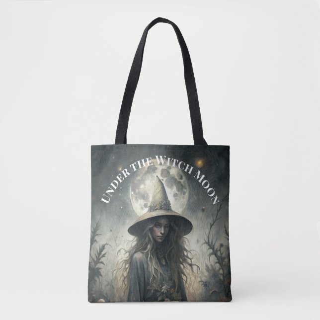 Tote Bag Sous la lune des sorcières - Sorcière gothique (Devant)