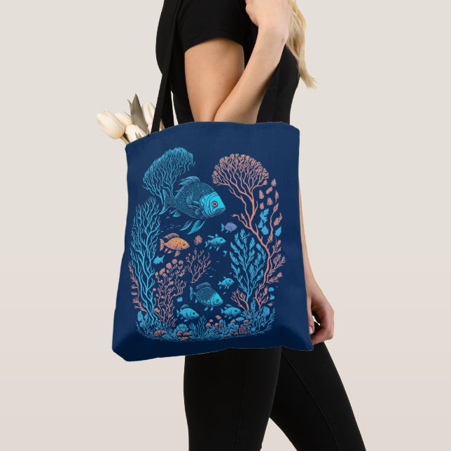 Tote Bag Sous la mer Coral Reef Art (De près)