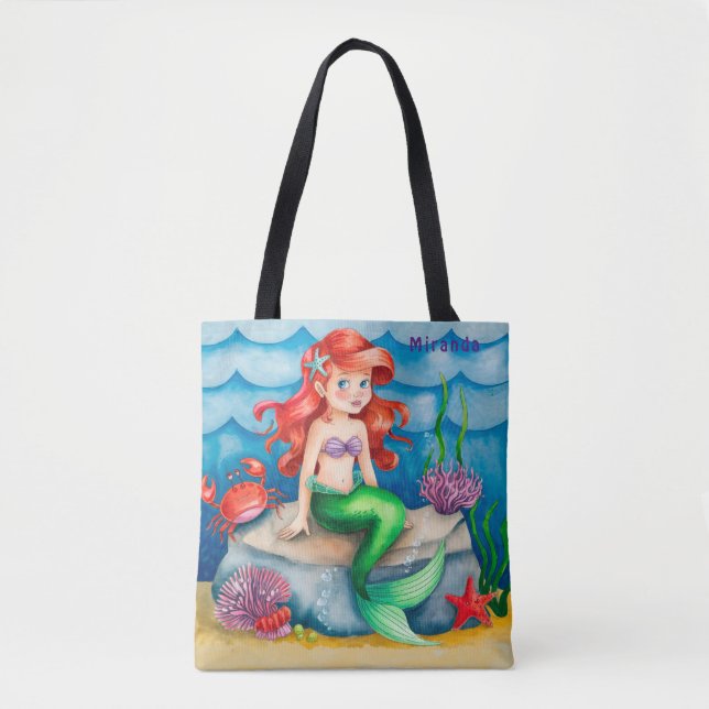 Tote Bag Sous la mer sirène cadeau d'anniversaire fête (Devant)