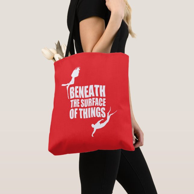 Tote Bag Sous La Surface | Citation Plongée (De près)