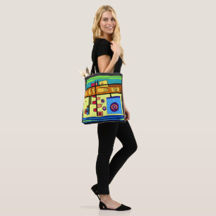 Tote Bag Sous-marin Vie orange jaune bleu vert