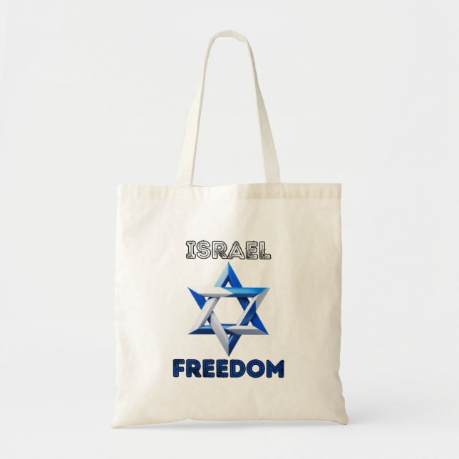 Tote Bag Soutenez Israël, la liberté, tenez Israël (Devant)