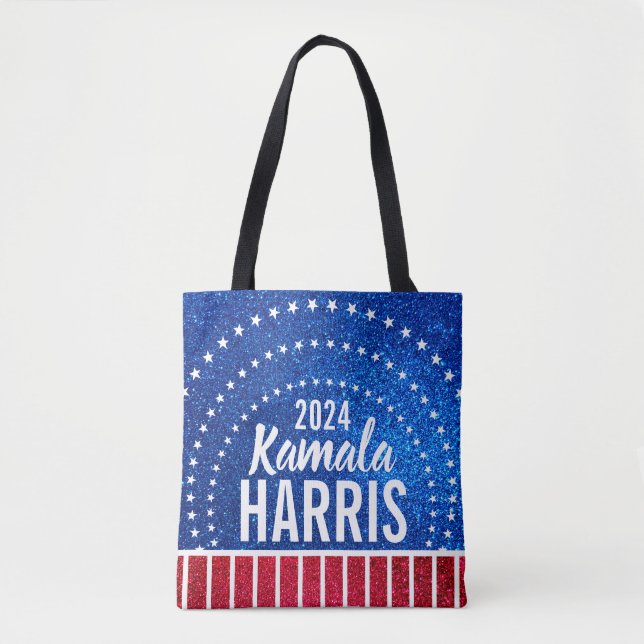 Tote Bag Soutenez Kamala Harris 2024 Progrès et unité (Devant)