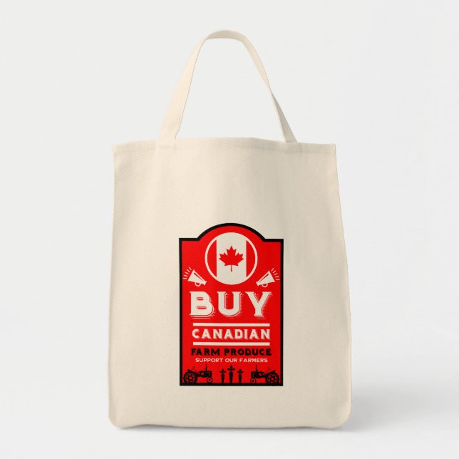 Tote Bag Soutenez les agriculteurs canadiens (Devant)