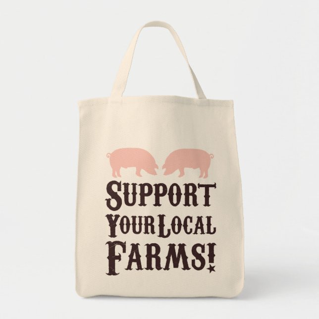 Tote Bag Soutenez Vos Fermes Locales ! Fourre-tout biologiq (Devant)