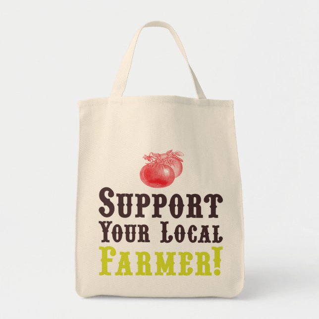 Tote Bag Soutenez Votre Agriculteur Local ! Fourre-tout bio (Devant)
