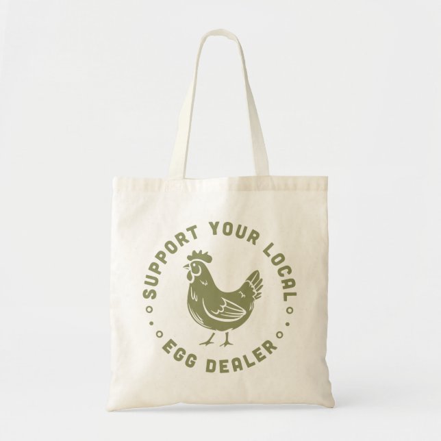 Tote Bag Soutenez votre marchand d'oeufs local amusant amou (Devant)