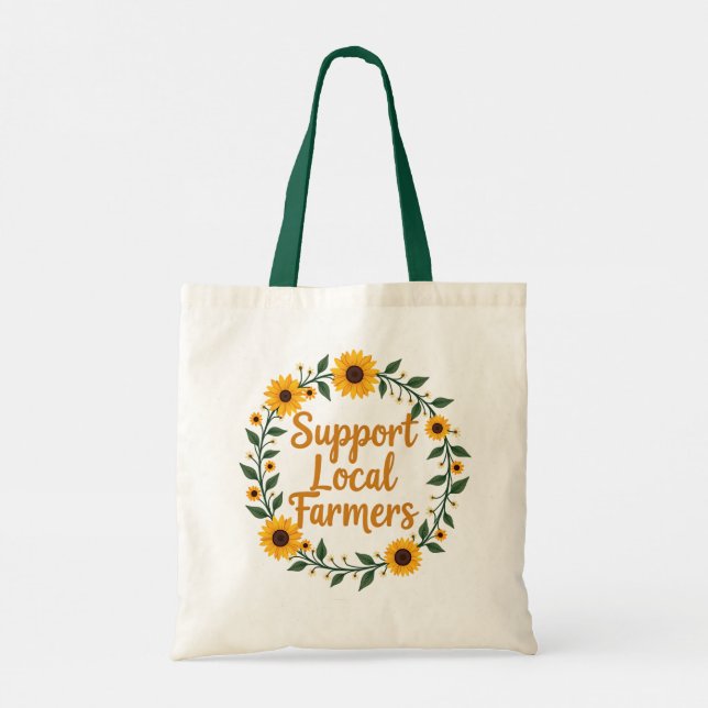 Tote Bag Soutien aux agriculteurs locaux Conception de la c (Dos)