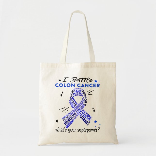 Tote Bag Soutien Colon Cancer Guerrier Cadeaux (Devant)