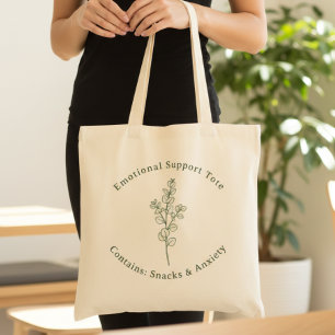 Tote Bag Soutien Émotionnel Drôle Sage Vert Santé Mentale