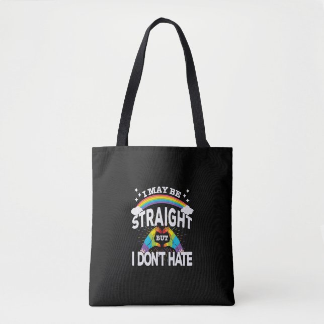 Tote Bag Soutien gay pride - Droit Mais Pas De Haine (Devant)