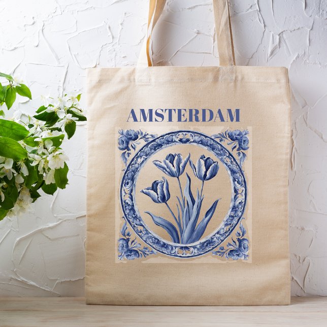Tote Bag Souvenir d'Amsterdam Tulip Bleu Défaut (Créateur téléchargé)