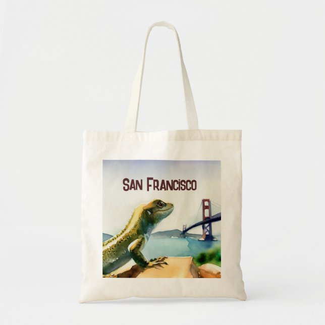 Tote Bag Souvenir de San Francisco Lizard Golden Gate (Devant)