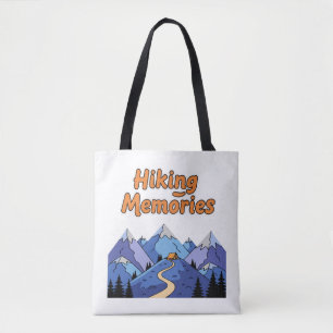 Tote Bag "Souvenirs de Randonnée" Camping Fantaisiste en Mo