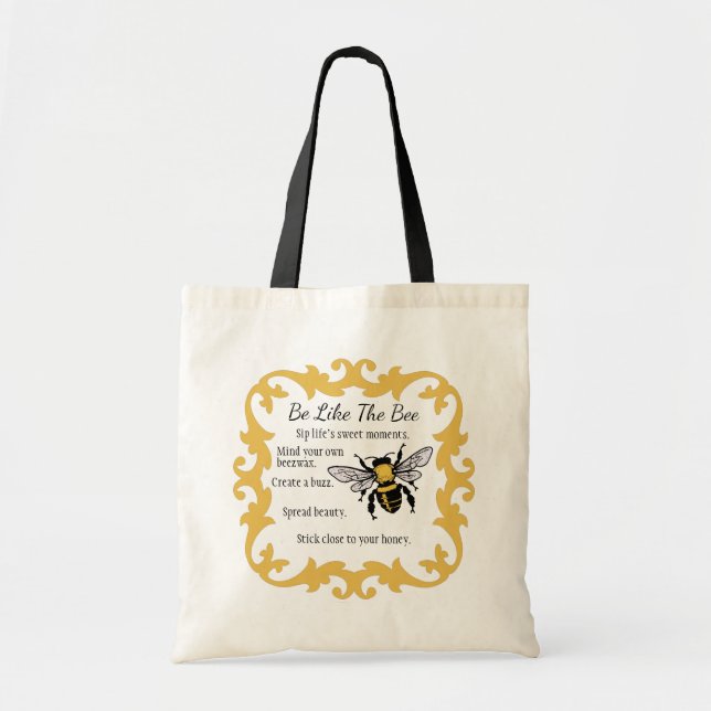 Tote Bag Soyez comme l'abeille Fourre-tout (Devant)